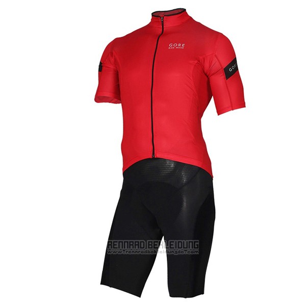 2017 Fahrradbekleidung Gore Bike Wear Power Rot Trikot Kurzarm und Tragerhose